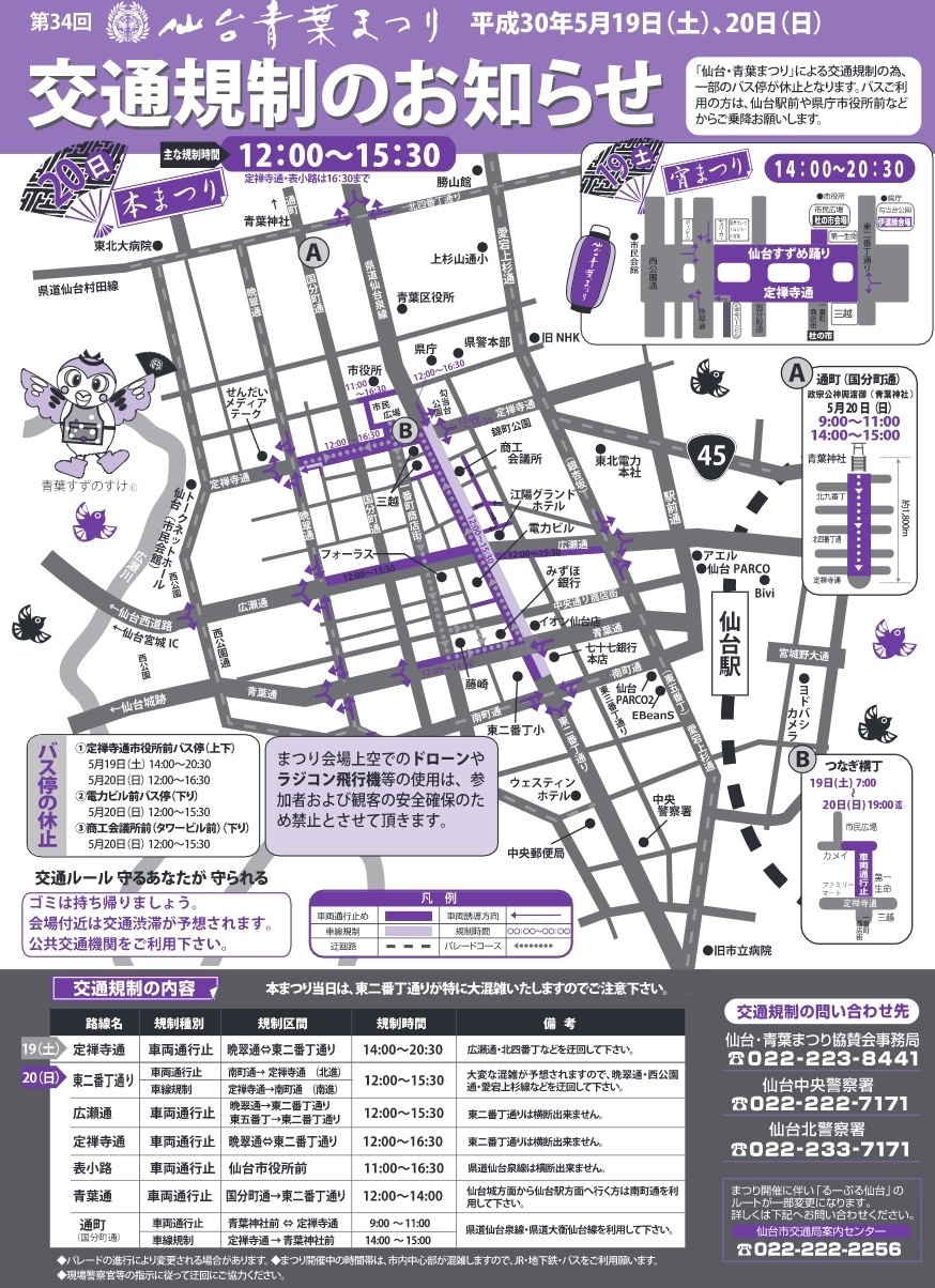 青葉まつり 交通規制 駐車場